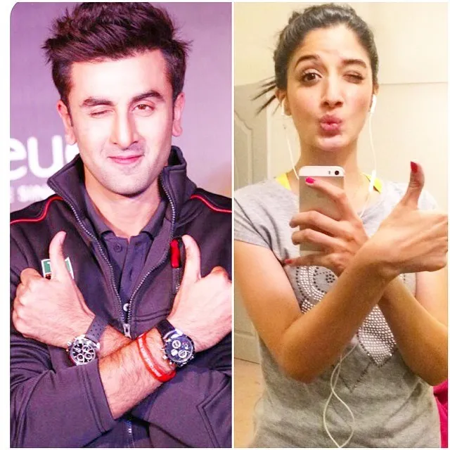 Foto Mawra Hocane yang meniru pose idolanya, Ranbir Kapoor @apunkachoice.com