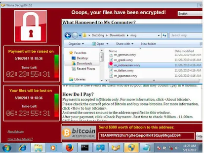 Ransoware WannaCry yang jadi bahan perbincangan karena telah menyerang dua Rumah Sakit di Indonesia © Kominfo.go.id
