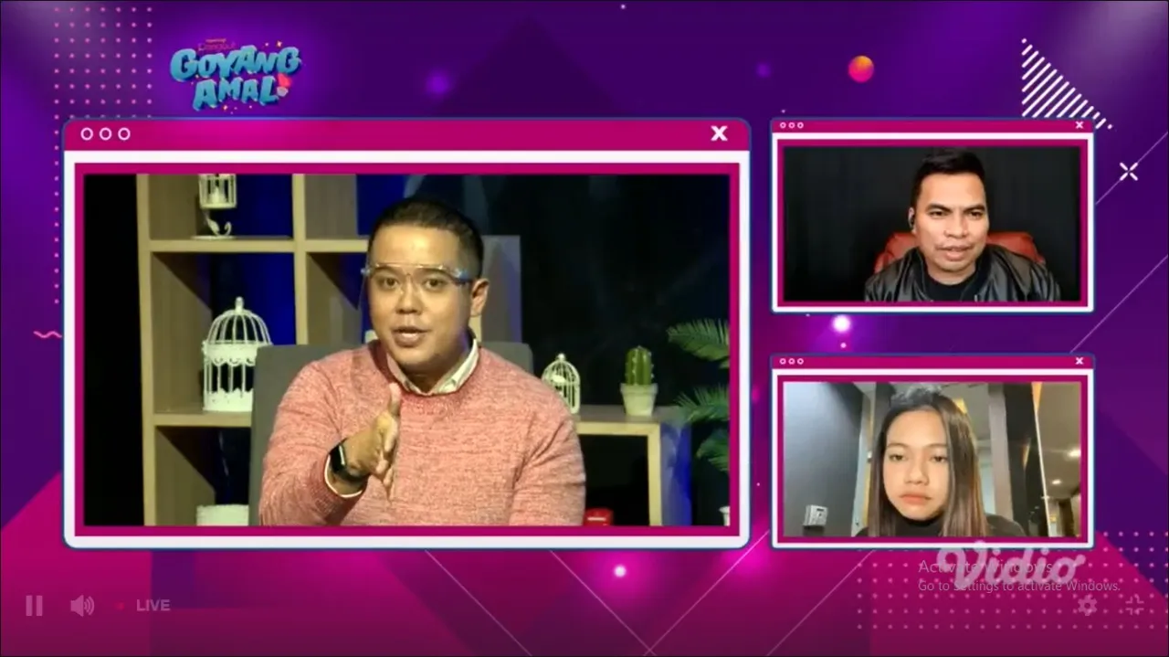 Rara LIDA dan Adibal Sahrul dalam acara KapanLagi Dangdut Goyang Amal (credit: vidio.com)