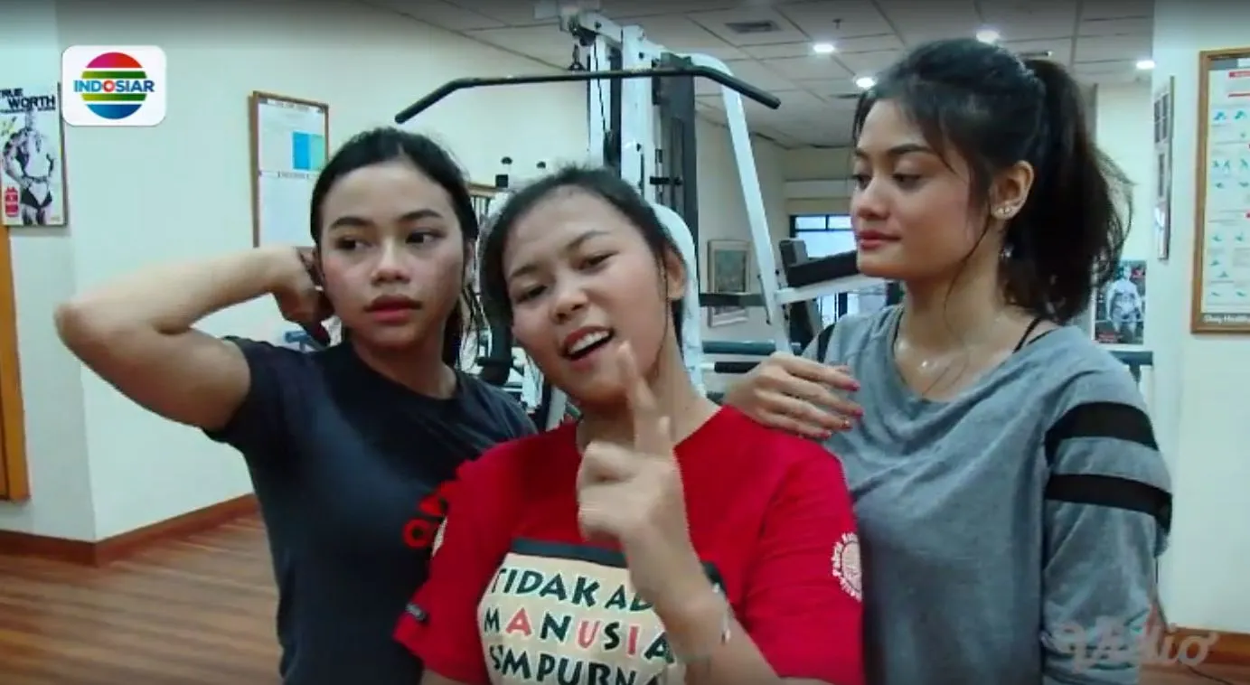 Rara, Selfi dan Sarah DAA4 olahraga bareng © vidio.com/indosiar