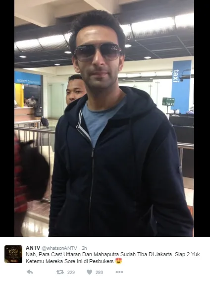 Nandish tiba bersamaan dengan bintang 'Uttaran' lainnya ©twitter/whatsonANTV