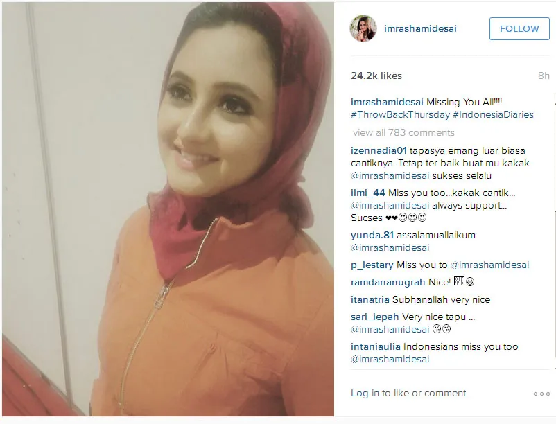 Rashami Desai tampil beda dengan penutup kepala © Instagram.com/imrashamidesai