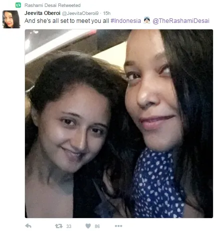 Begini wajah Rashami sebelum sapa fans di Indonesia ©twitter/TheRashamiDesai