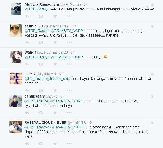 Komentar fans menanggapi postingan Rassya / © Twitter