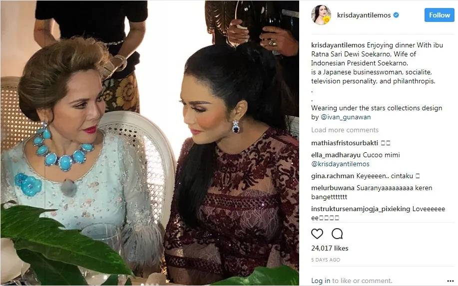 Krisdayanti bersama Ratna Sari Dewi. 姆nstagram.com/krisdayantilemos