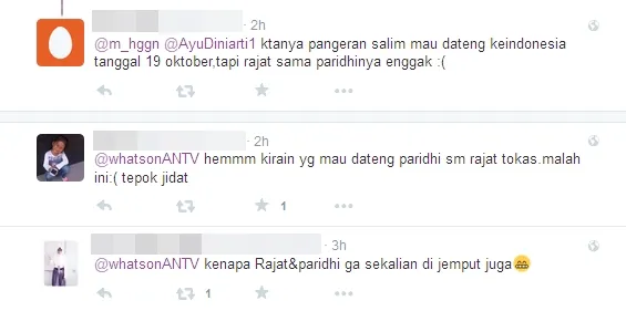 Fans sedih karena ingin bertemu dengan Rajat Tokas dan Paridhi Sharma. ©twitter/whatsonANTV