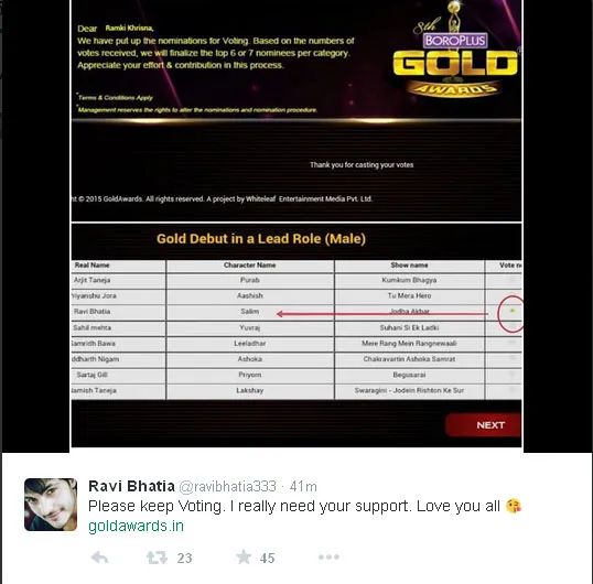 Ini dia bentuk permintaan dukungan dari Ravi Bhatia pada fans @twitter.com/ravibhatia333