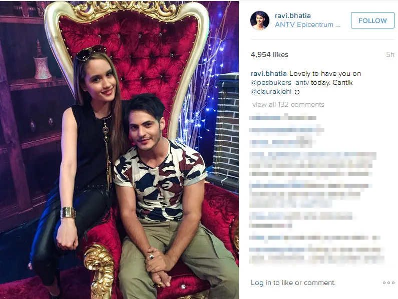 Ravi pose akrab bareng Cinta Laura, cocok ya mereka? © Instagram.com/ravi.bhatia