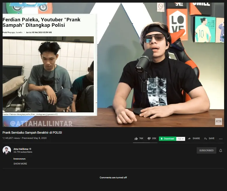 ©youtube.com/Atta Halilintar