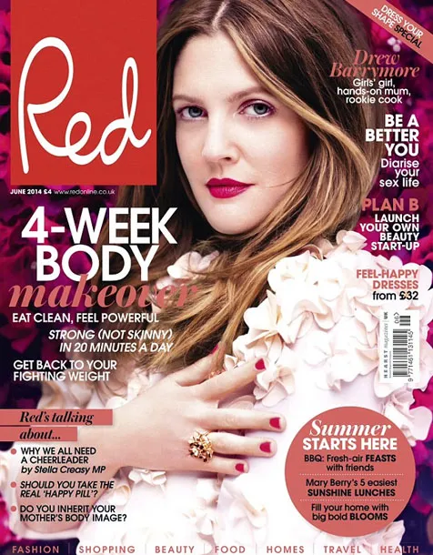 Drew dalam sampul majalah Red @ Red Magazine