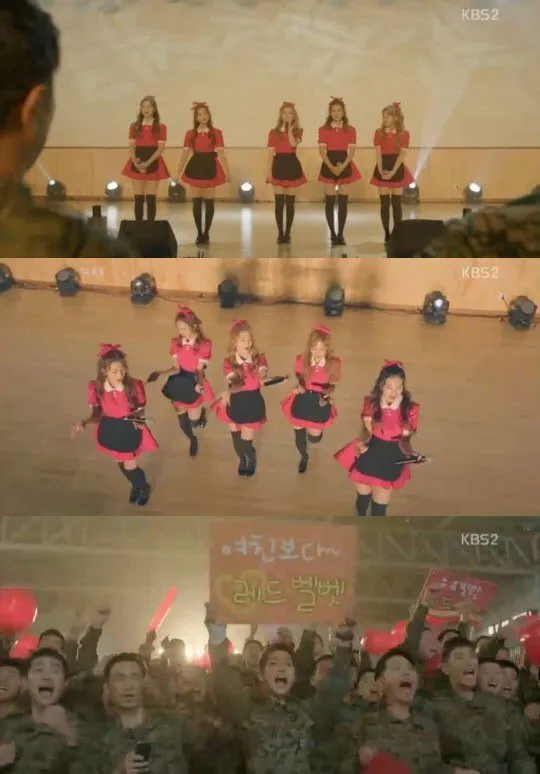 Red Velvet saat menjadi bintang tamu dalam Descendants of The Sun. ©allkpop.com