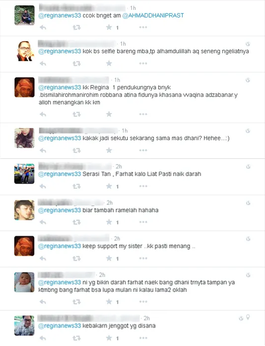 Pendapat netizen tentang foto Regina dan Dhani © Twitter/reginanews33