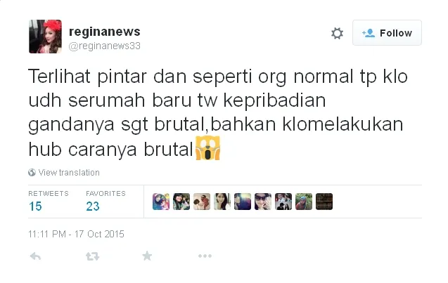 Regina buka aib Farhat © Twitter/@reginanews33