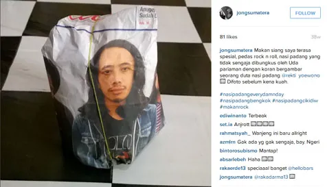 Harry Akbar menikmati makan siang ditemani oleh Rekti The SIGIT © Instagram.com