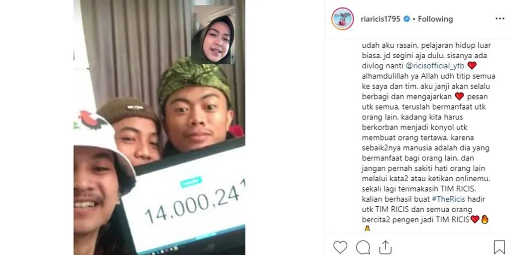 Credit: Instagram/riaricis1795