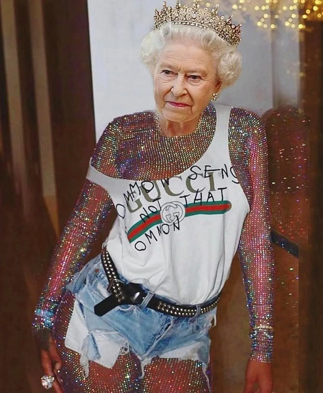 Salah satu meme Ratu Elizabeth yang diunggah Rihanna © instagram.com/badgalriri