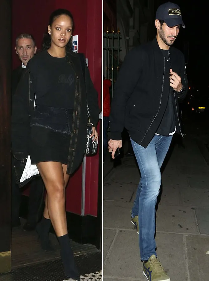 Rihanna dan Hassan usai dinner @ dailymail.co.uk