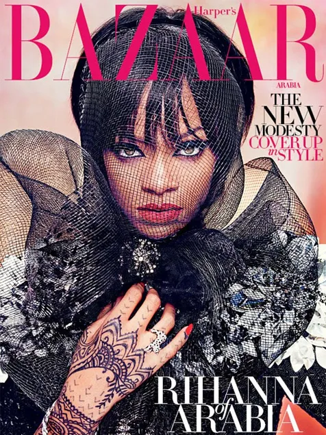 Tampil menyerupai Cleopatra, Rihanna nyaris sempurna @ Harper's Bazaar Arabia