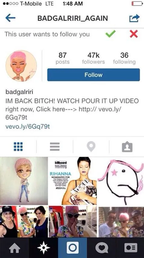 Ini palsu! @ twitter.com/rihanna