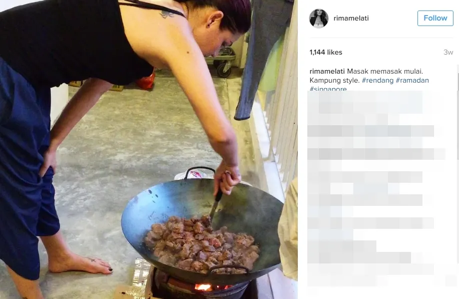 Gaya Rima kala memasak, belajarnya otodidak ©instagram/rimamelati