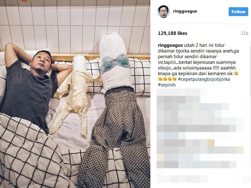 Begini kalau Ringgo kesepian ditinggal Sabai dan Bjorka ©instagram/ringgoagus