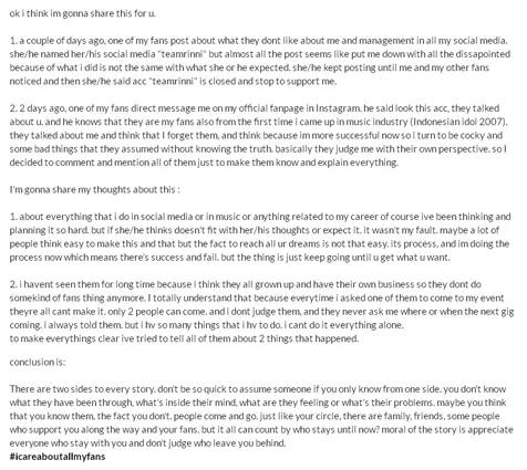 Curhatan panjang Rinni © mig.me/rinniwulandari