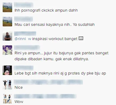 Komentar netizen akan foto Rinni / © Instagram