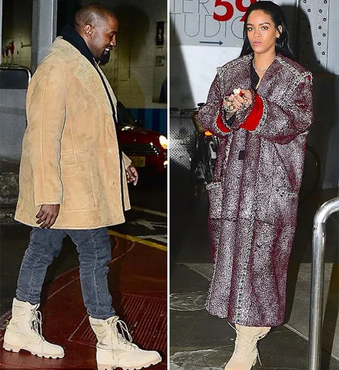 Tampil keren, Rihanna pinjam sepatu Kanye? @ istimewa