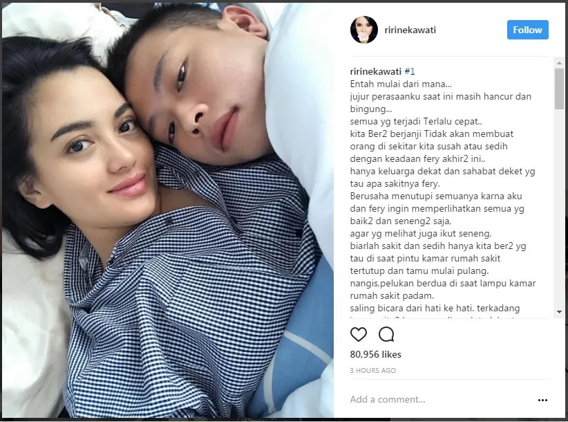 Curhatan panjang Ririn Ekawati mengenang momen bersama suami. © Instagram/ ririnekawati