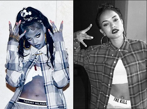 Rihanna (Kiri) dan Karreuche Tran (Kanan) Foto: dailymail.co.uk