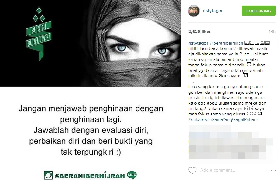 Akun Risty kini diawasi oleh pengacara ©instagram/ristytagor