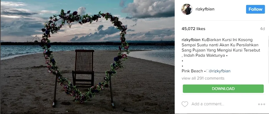 Rizky Febian mendadak puitis. ©instagram.com/rizkyfebian