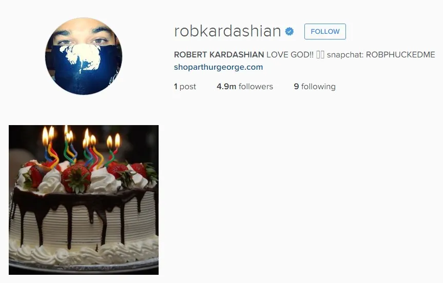 Inikah bukti jika Rob dan Blac sudah putus? © instagram.com/robkardashian