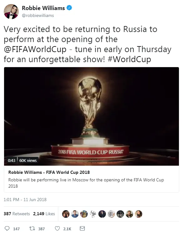 © twitter.com/robbiewilliams