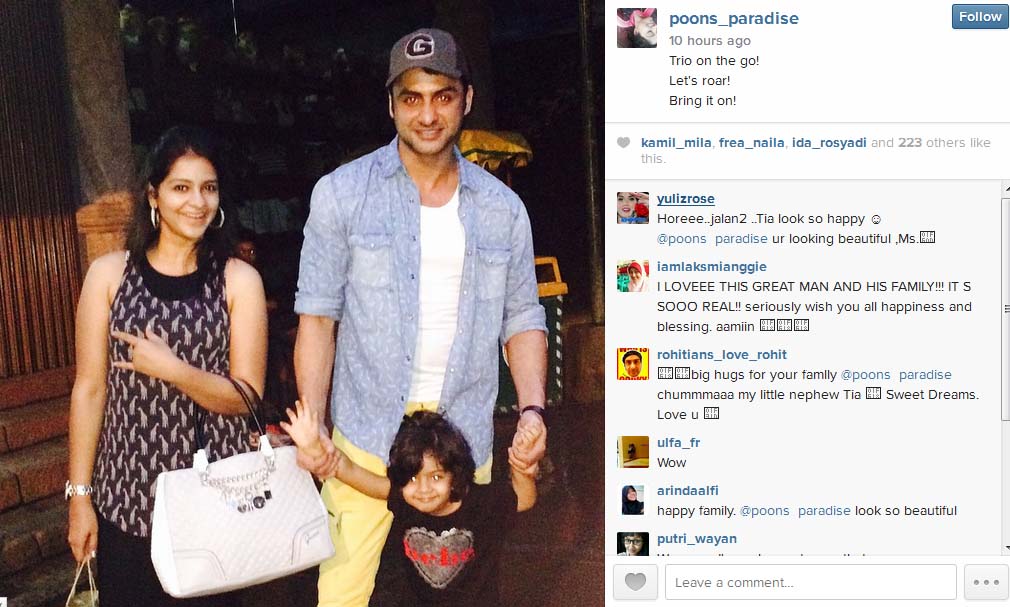 Kencan manis Rohit dengan anak istrinya. @instagram/poons_paradise. 