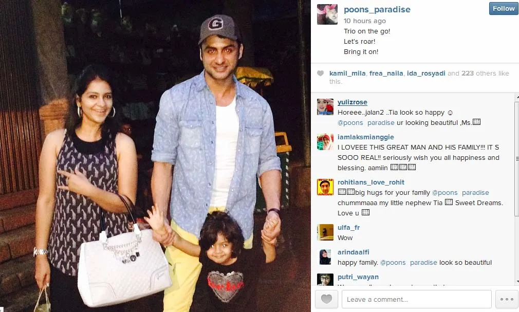 Kencan manis Rohit dengan anak istrinya. @instagram/poons_paradise