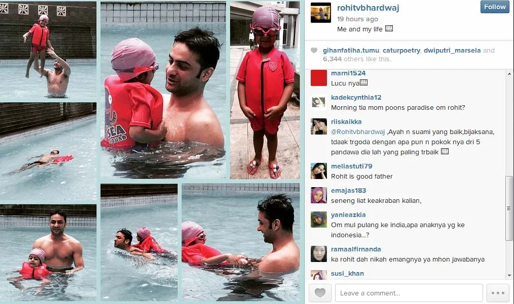 Rohit bahagia bisa liburan sesaat dengan Tia. @instagram/rohitvbhardwaj