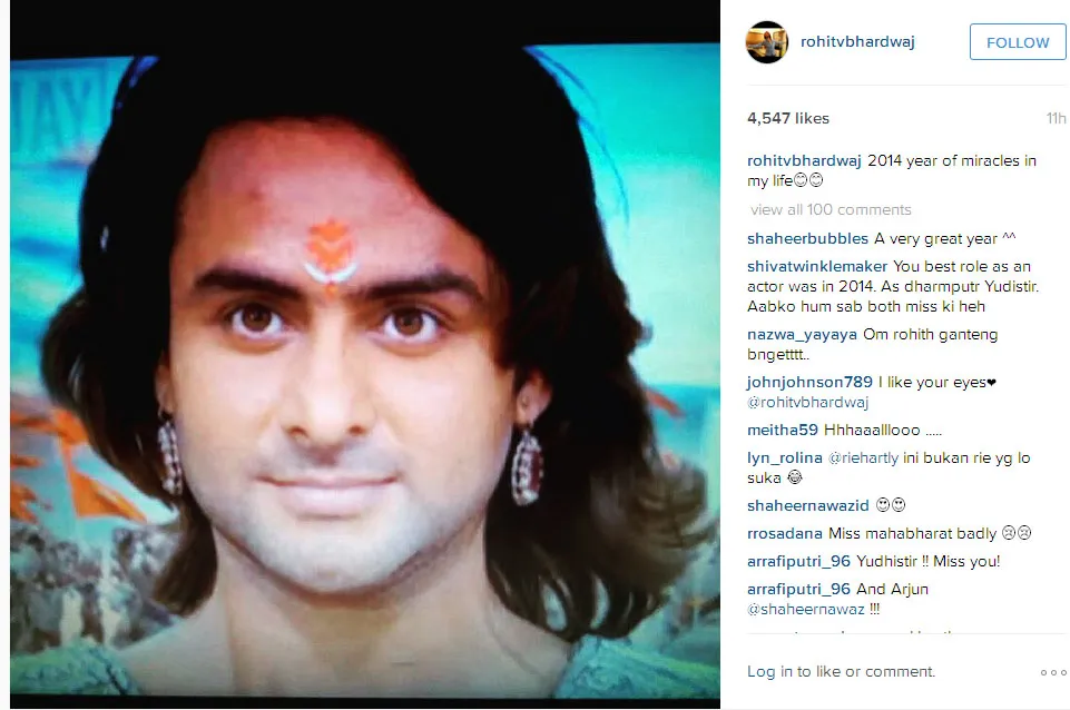 Ini dia foto dan caption yang membuktikan Rohit sedang kangen abis dengan 'Mahabharata' @instagram.com/rohitvbhardwaj