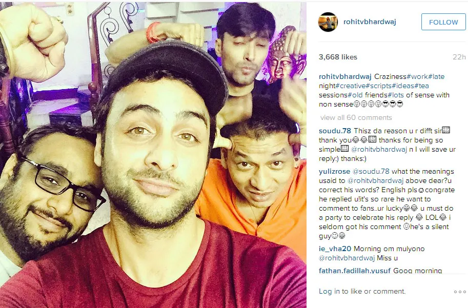 Ini dia selfie Rohit yang bikin fans penasaran dengan proyek akting terbarunya © Instagram.com/rohitvbhardwaj