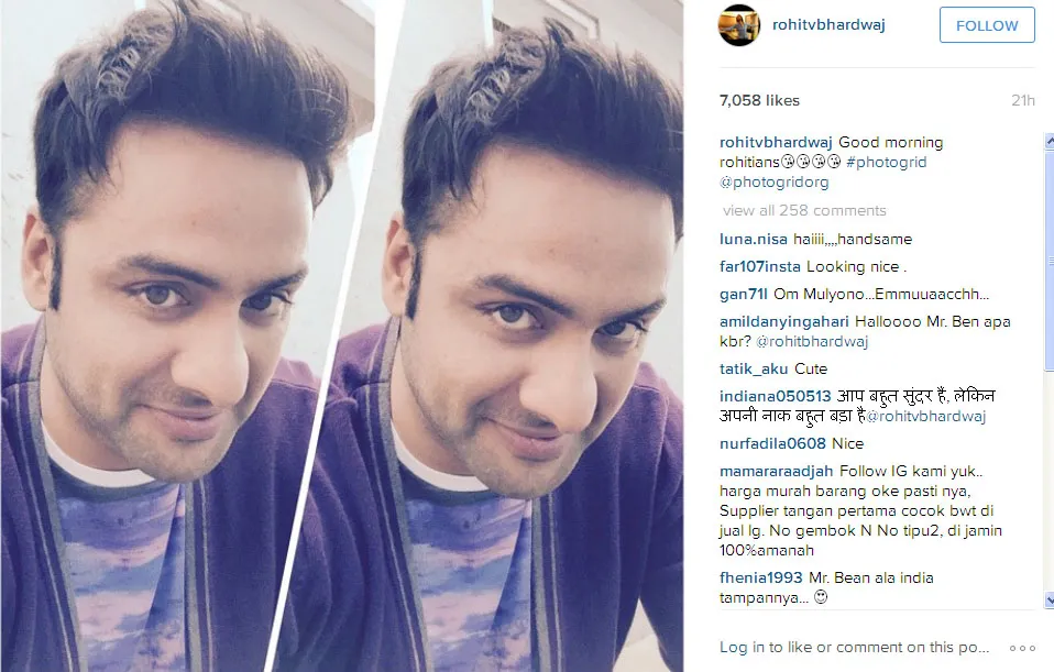 Ini dia selfie terbaru dari Rohit Bhardwaj @instagram.com/rohitvbhardwaj