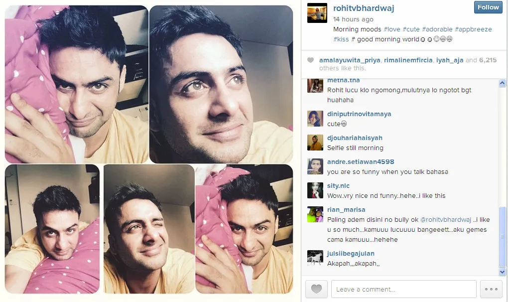 Ini dia kolase selfie Rohit Bhardwaj usai bangun tidur @instagram.com/rohitvbhardwaj