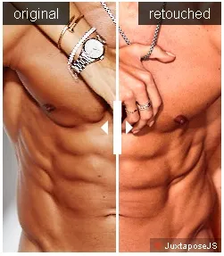 Sixpack Ronaldo hanya diberi sedikit efek warna untuk pencahayaan © gq.com