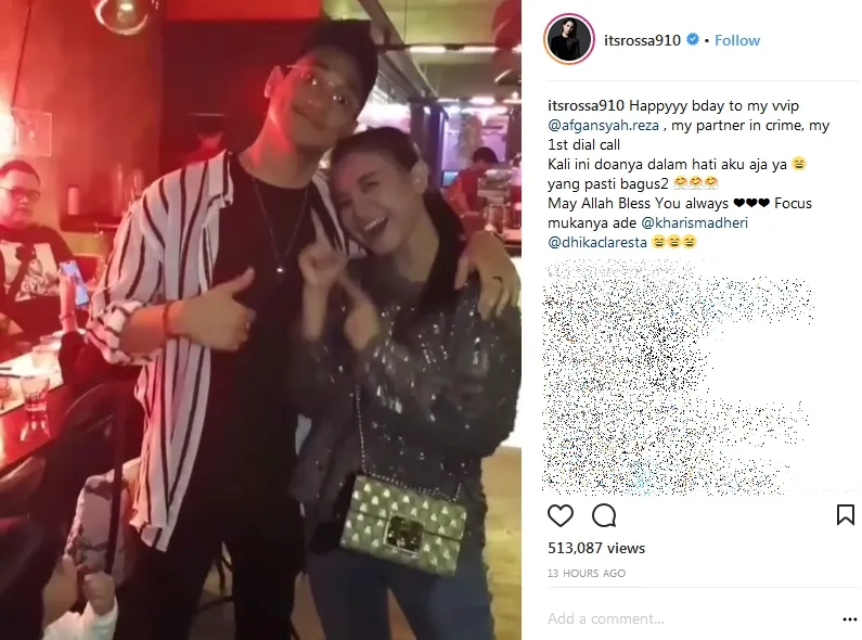 Rossa sampaikan selamat ultah dengan kalimat romantis ©instagram/itsrossa