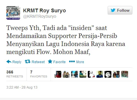 Tweet Roy Suryo @ Twitter / KRMTRoySuryo
