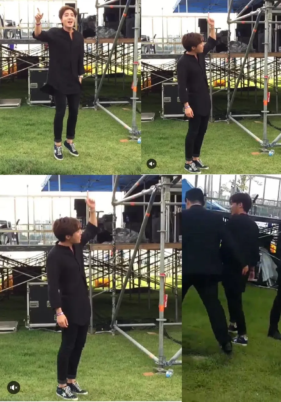 Sosok Roy Kim terpaksa harus diamankan staf terkait. ©soompi.com