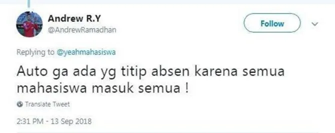 Peraturan baru dari Reza
