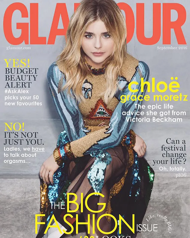 Chloe jadi model majalah © Glamour UK