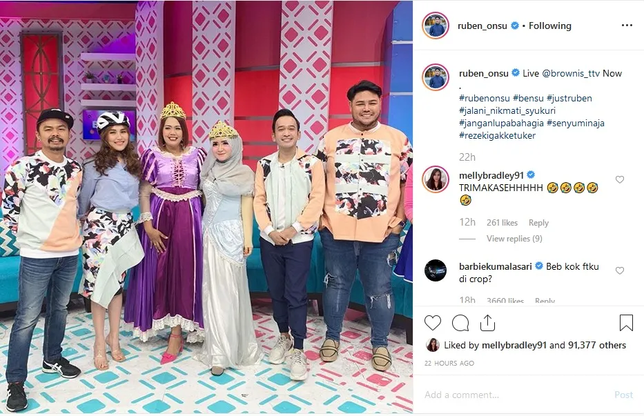 Foto Barbie Kumalasari dicrop @copy;instagram.com/ruben_onsu