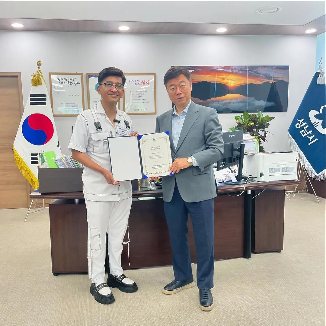 Potret Ruben Onsu Bertemu Walikota Seongnam, Korea Selatan (Credit: Instagram/ruben_onsu)