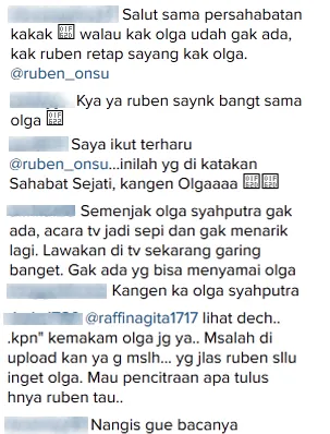 Puja-puji netizen untuk Ruben